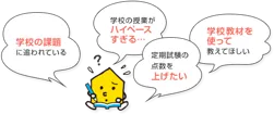 学校の課題に追われている 学校の授業がハイペースすぎる… 定期試験の点数を上げたい 学校教材を使って教えてほしい