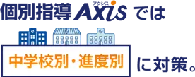 個別指導Axisでは中学校別・進度別に対策。