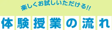 楽しくお試しいただける!!体験授業の流れ