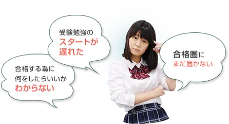 受験勉強のスタートが遅れた 合格する為に何をしたらいいかわからない 合格圏にまだ届かない