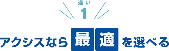 違い1 アクシスなら最適を選べる