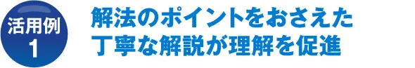 活用例1 解法のポイントをおさえた丁寧な解説が理解を促進