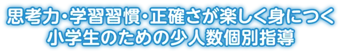 思考力・学習習慣・正確さが楽しく身につく 小学生のための少人数個別指導
